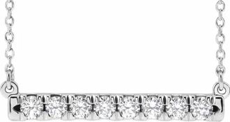 Pompeii3 1/2Ct Bar Diamond Pendant Necklace in 14k White or Yellow Gold Lab Grown