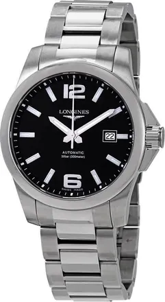Longines Conquest Black Dial Automatic Mens 41mm Watch L3.777.4.58.6