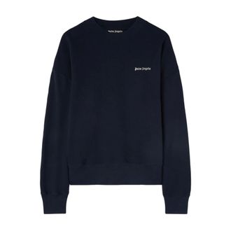 Palm Angels Sweatshirts, male, Blue, Size: S Crew-neck Sweatshirt