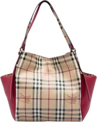 Burberry Tweedehands Canvas handtassen - Dames - Vintage Schoudertas - Beige - ONE Size - Vintage