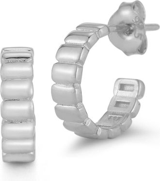 Glaze Jewelry Sterling Silver Small Ribbed Hoops