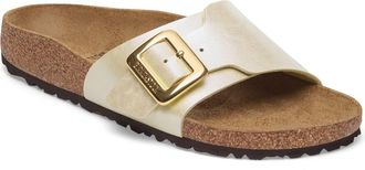 Birkenstock Womens Catalina Luxe Buckle Sandal In Pearl White