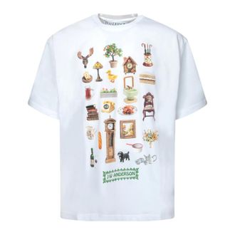 J.W.Anderson T-Shirts, male, White, Size: XL Cotton T-shirt with Diorama Print