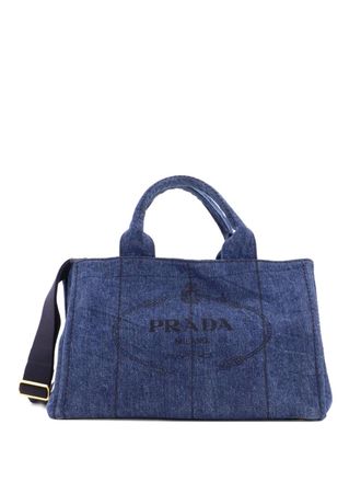 Prada Canapa Convertible Denim Medium tote bag - Blue