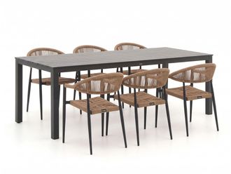 Manifesto Furniture Manifesto Belpasso/Menzano 220cm dining tuinset 7-delig stapelbaar