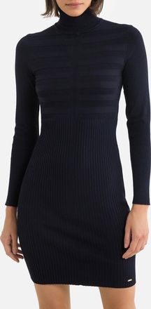 Morgan Trui-jurk in fijn tricot, opstaande kraag