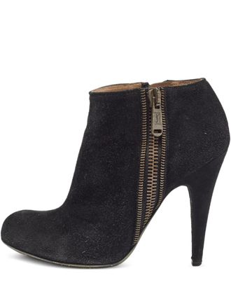 Saint Laurent 110mm suede zip-up boots - Black