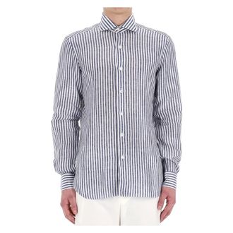 Barba Witte linnen Dandylife overhemd - Heren - Casual Overhemden - Veelkleurig - 2XL - Linnen - Overhemden