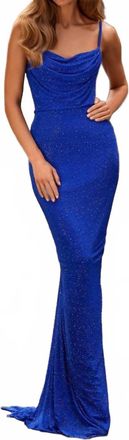 La Femme Stunning Fitted Prom Dress In Blue