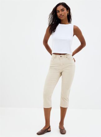 Contemporaine Womens Colourful denim capri pant Fit: Slim leg, regular rise