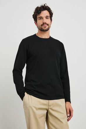 Rails Quentin Cotton Cashmere Long Sleeve Tee In Black