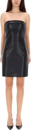 Courr&egrave;ges Black Solid Strapless Mini Dress