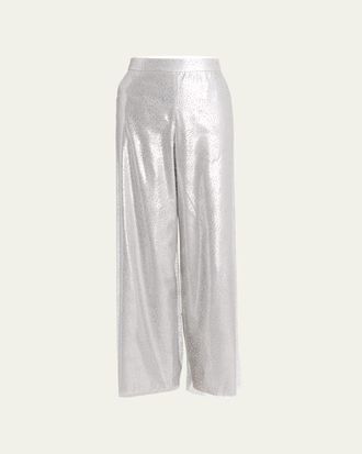 Giorgio Armani Crystal Wide-Leg Silk Trousers