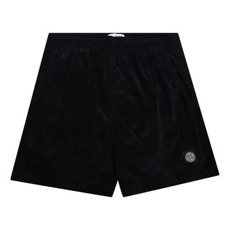 Stone Island Patch Logo Swim Shorts Black 7415B0943-V0029