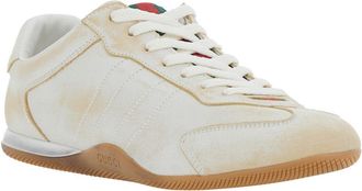 Gucci Womens Low Top Sneakers Elan White Calf Leather Trainers