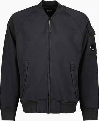 C.P. Company Mens Diagonal Fleece Zipped Lens Sweatshirt - Navy - Size: 42