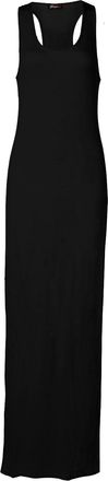Forever 21 Ladies Jersey Sleeveless Plain Muscle Racer Back Maxi Dress Black