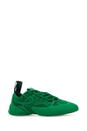 Loewe Womens Green Suede Grip Sneakers Jungle