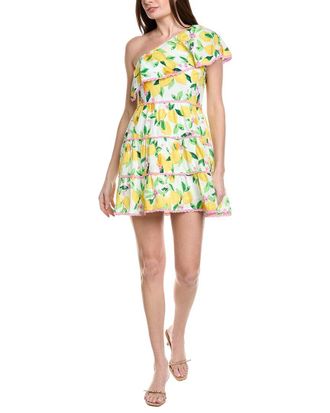 Adrianna Papell One-Shoulder Ruffle Mini Dress