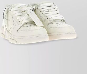 Off-white leather low-top sneakers