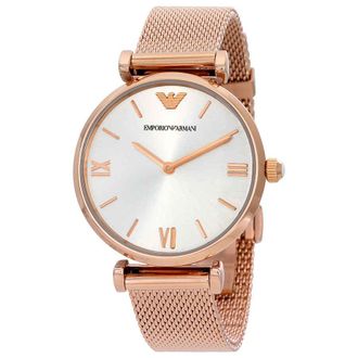 Emporio Armani Retro Silver Dial Ladies Watch AR1956