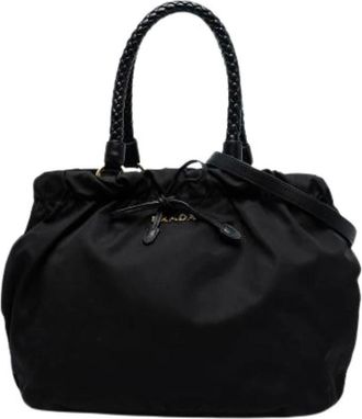 Prada Pre-owned Handbags, female, Black, Size: ONE SIZE Pre-owned Nylon Handbag