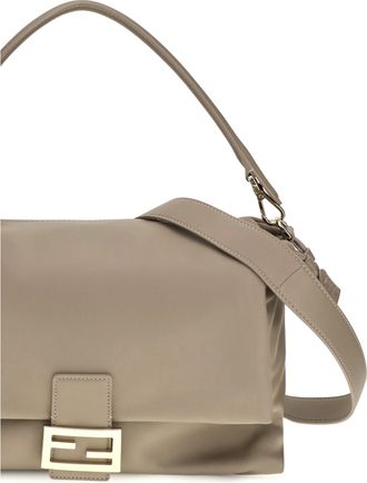 Fendi Womens Shoulder Bag Baguette Nappa Leather Taupe Calf
