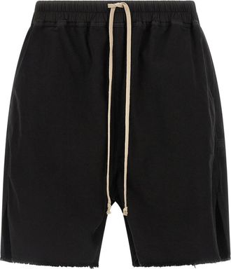 Rick Owens Black Long Boxers Butt Zip Bermuda Shorts