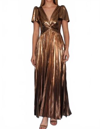 Skies Are Blue Clothing Bianca Maxi Dress In Gold