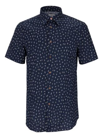 Paul Smith Navy Blue Tailored Printed Shirt