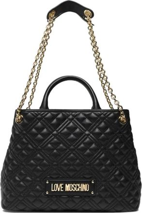 Moschino Zwarte Polyurethaan Handtas voor Dames - Dames - Schoudertassen - Zwart - ONE Size - Tassen