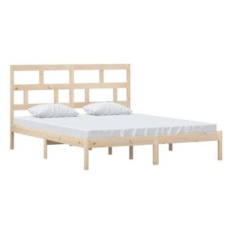 Berkfield Home Beautiful Bed Frame Solid Wood Pine 160x200 cm in Light Tan