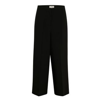 Soaked In Luxury Wide Leg Cropped Black Trousers - female - Soaked in Luxury - Wide Trousers - Black - 2XL - Trousers