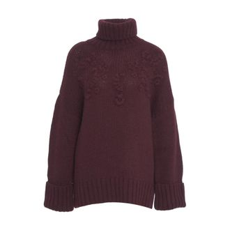 Guess Turtlenecks, female, Brown, Size: XS Red Knitwear Sweater Aw25