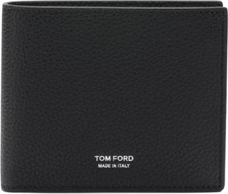 Tom Ford Grain Leather Classic Bifold Wallet - Heren - Portefeuilles - Zwart - ONE Size - Leer - Accessoires
