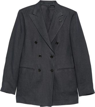 Lardini Double-breasted Flower-pin Blazer