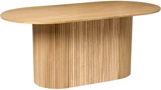 Beliani Mesa De Comedor Para Comedor Y Cocina 180 X 90 Cm Patas De Madera Maciza Chapa De Roble Claro Lunnin