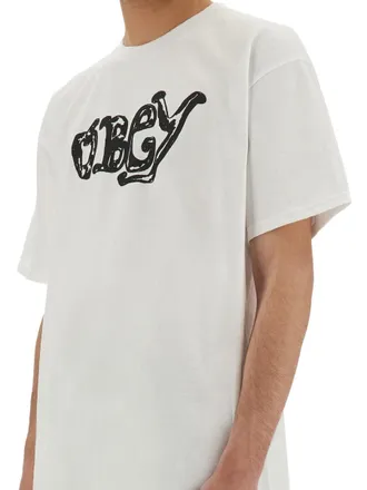 Obey Logo Print T-Shirt - White