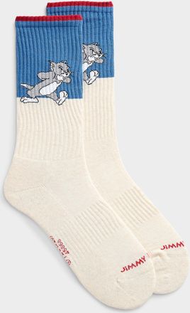Jimmy Lion Mens Tom and Jerry ribbed socks