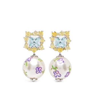 Shushu/Tong Floral-print Drop Earrings