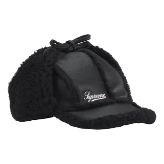 SUPREME FW25 Shearling Lined Earflap Cap Black SUP-FW25-1100-BLK