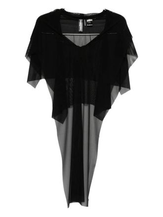 Norma Kamali mesh overlay top - Black