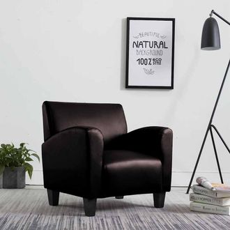 vidaXL Sill&oacute;n De Cuero Artificial Marr&oacute;n Oscuro Vidaxl