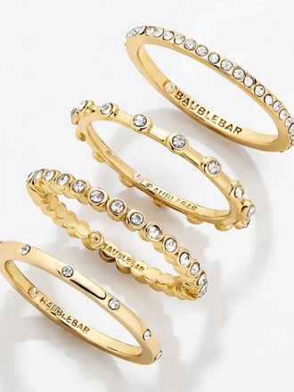 BaubleBar Womens Morgan Ring Set In Gold-Plated Brass