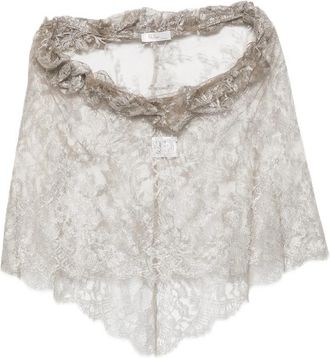 Fely Campo Ruffled Lace Top