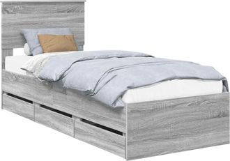 vidaXL Estructura De Cama Gris Sonoma 75 X 190 Cm Madera Ingenieril Vidaxl