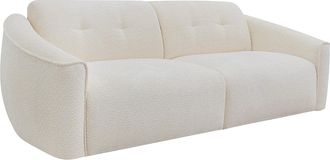 Vente-Unique Divano Letto 4 Posti Express In Tessuto Bouclette Bianco Letto 160 Cm Materasso 13 Cm Memory Foam - Asufa