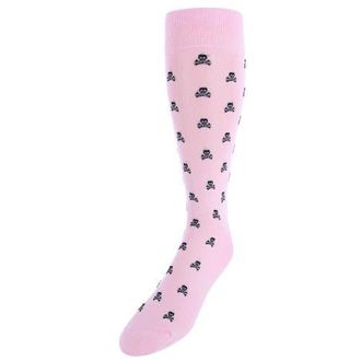 Trafalgar Store Rodger Skull and Cross Bones Mercerized Cotton Mid-Calf Socks in Pink at Nordstrom