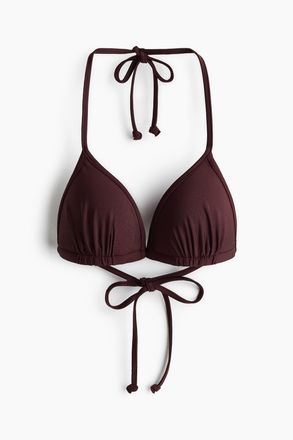 H&M Triangel-Bikinitop mit Push-up - Dunkelbraun