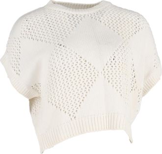 Brunello Cucinelli Knit Vest Top in White Cotton